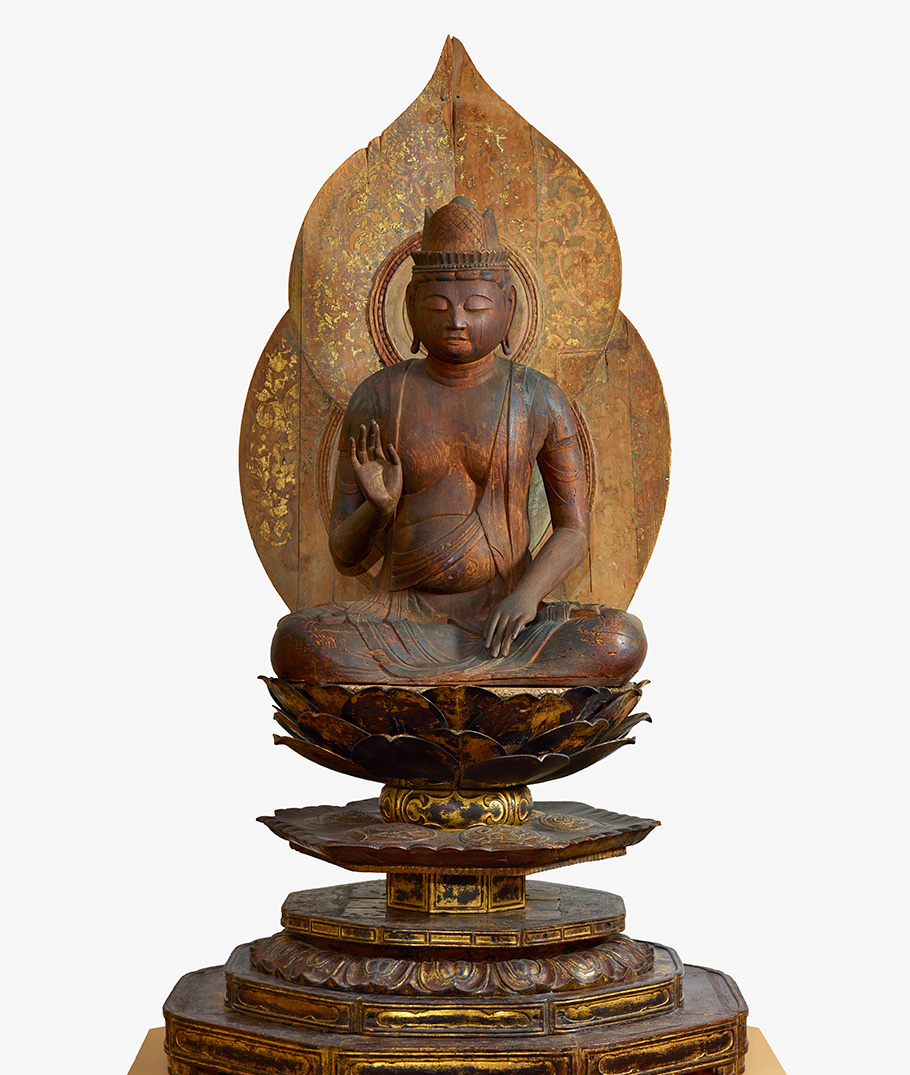 F1962.21 carved wooden buddha