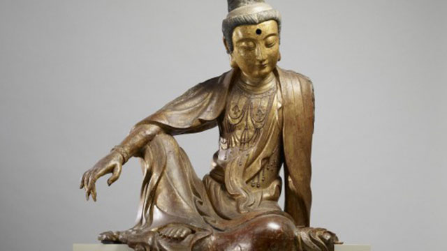 detail, bodhisattva with arm on his knee
