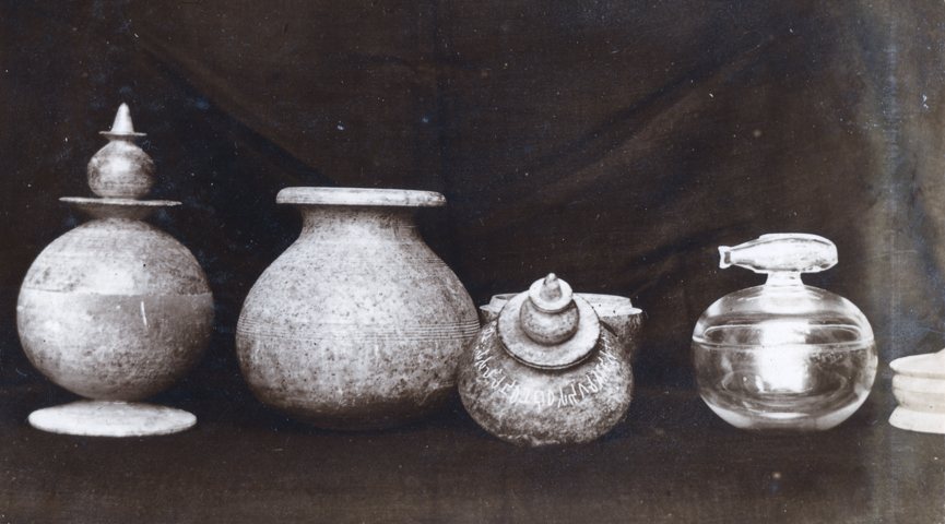black and white photo of four vessels