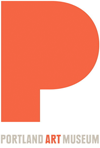 Pam logo - an orange p with portland art museum below it