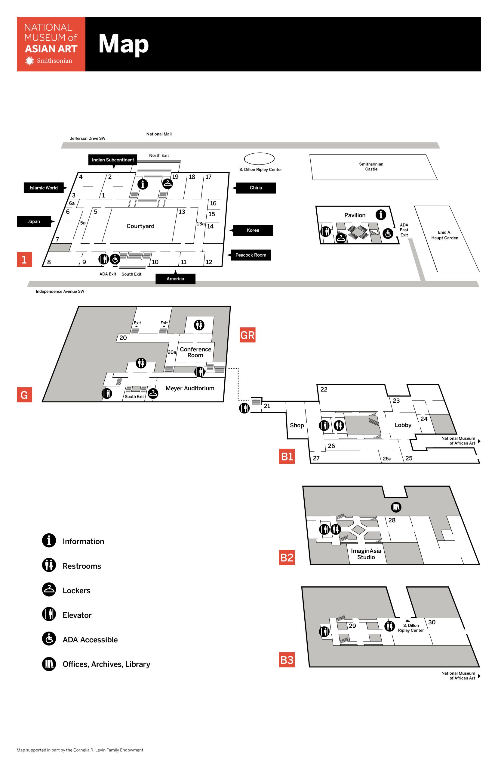 map of national museum of asian art (nmaa) freer and sackler galleries